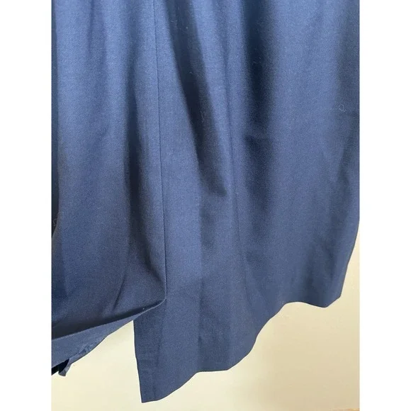 J.CREW Women's Monday Dress Lined Solid 100% Blue Wool Ruffle Sheath Career Sz 8 - Picture 14 of 16